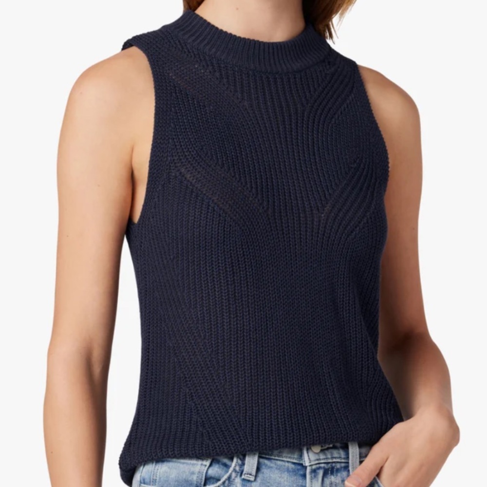 NEW Joe's Jeans The Teddy Knot Sweater Tank Navy Blue Women’s XS